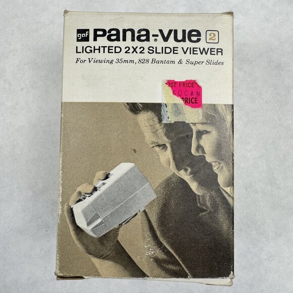 GAF Pana-Vue 2 Lighted 2X2 Slide Viewer For 35mm 828 Bantam Super Slides Working - Picture 2 of 16